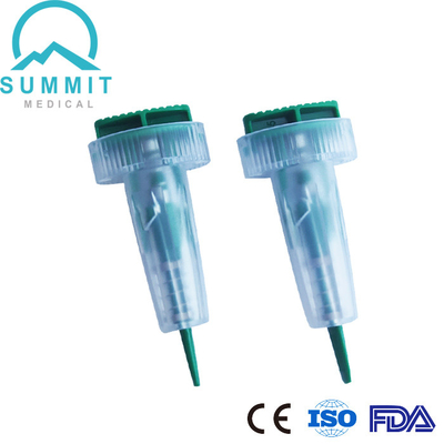 Bistouri de sécurité activé par bouton 21G 1.8mm pour l'échantillonnage confortable de sang