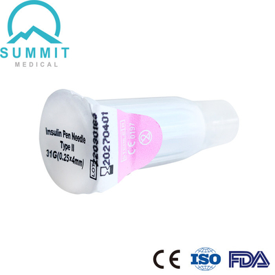 Aiguilles diabétiques stériles de sécurité avec la protection assymétrique 31G 4mm