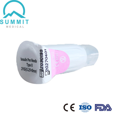 Sécurité diabétique ultra-mince Pen Needle pour les injections confortables, 31G 8mm, 100 PCs