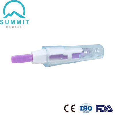 Aiguille à lancet de sécurité stérile jetable 28G avec une profondeur de pénétration de 1,8 mm