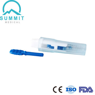 Dispositif de lancet de sécurité mini avec aiguille verrouillée automatiquement 30G 1,5 mm bleu