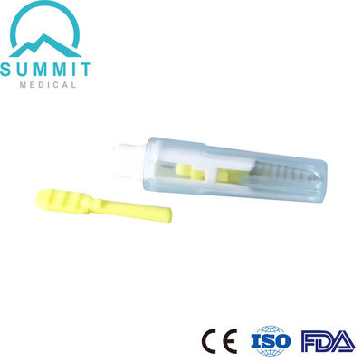 Lancet de sécurité à usage unique avec mécanisme de piqûre automatique 26G 1,8 mm Jaune