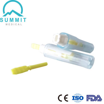 Lancet de sécurité à usage unique avec mécanisme de piqûre automatique 26G 1,8 mm Jaune