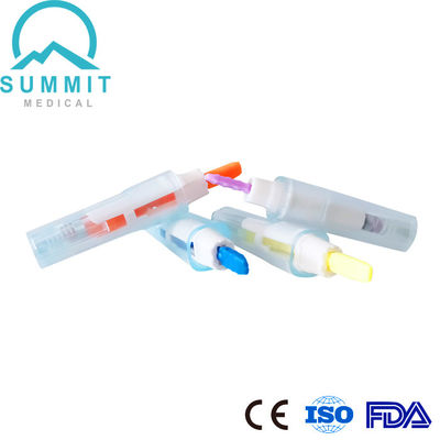 Lancet sanguin de sécurité codé par couleur 21G 23G 26G 28G 30G pour les tests au point de soins