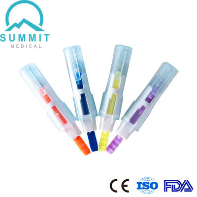 Lancet sanguin de sécurité codé par couleur 21G 23G 26G 28G 30G pour les tests au point de soins