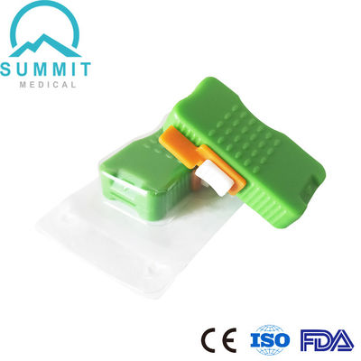 Lancet pour bébés à lame de talon 1,0 mm*2,5 mm, vert, 50 pièces par paquet