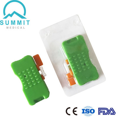 Lancet pour bébés à lame de talon 1,0 mm*2,5 mm, vert, 50 pièces par paquet