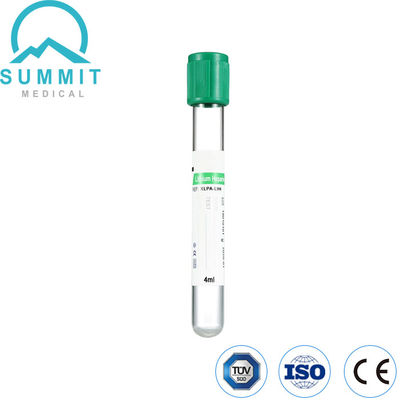Tuyaux de sang verts avec héparine sodique ou additif d'héparine au lithium, 4 ml