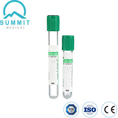 Tuyaux de sang verts avec héparine sodique ou additif d'héparine au lithium, 4 ml