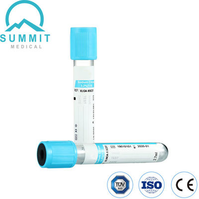 2.7 ml de tube de citrate de sodium, haut bleu clair, avec 3,2% d'additif de citrate de sodium