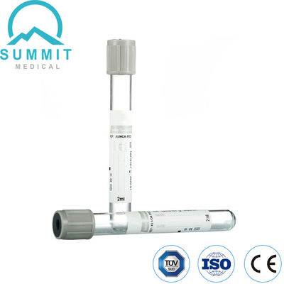 2 ml de tube à glucose, haut gris, additif de fluorure de sodium avec K2EDTA
