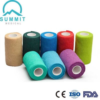 Bandage cohésif élastique non tissé, bandage de premiers secours de 10cmX4.5m