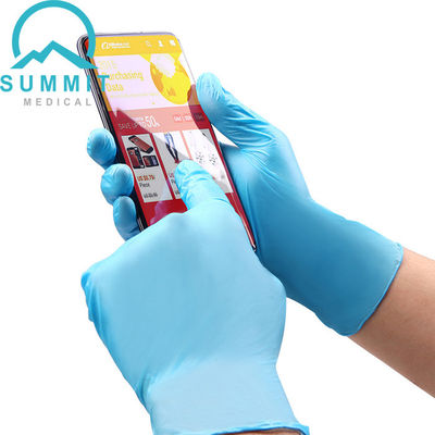 Gants jetables médicaux d'examen de nitriles bleus 240mm