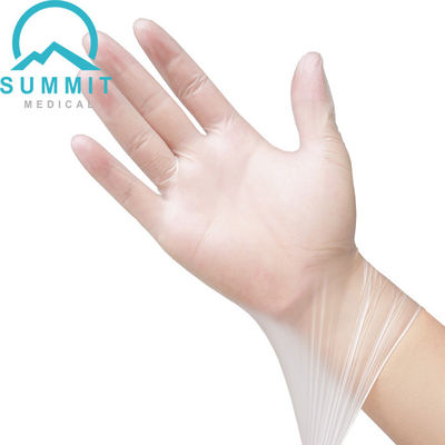 Saupoudrez le latex jetable clair libre de gants d'examen de PVC libre
