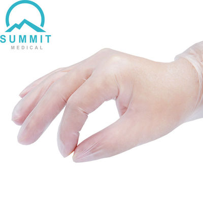 Saupoudrez le latex jetable clair libre de gants d'examen de PVC libre