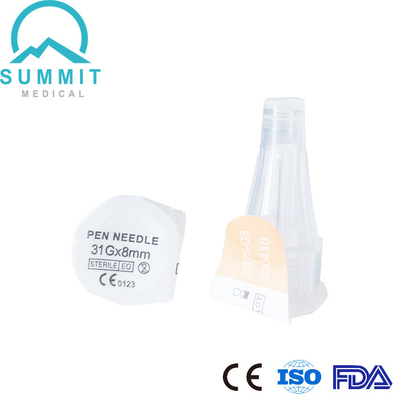 Insuline stérilisée gamma Pen Needles avec la technologie mince 31G 8mm de mur