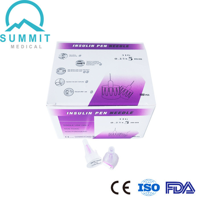 Aiguilles diabétiques d'insuline avec Pen Needles ultra-mince pour l'injection confortable 31G 5mm d'insuline