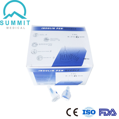 Injection diabétique Pen Needles 31G 6mm d'insuline 100 morceaux