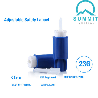 Bistouri réglable 23G de sécurité semblable à Roche Accu-Chek Sûr-T-pro plus le bistouri