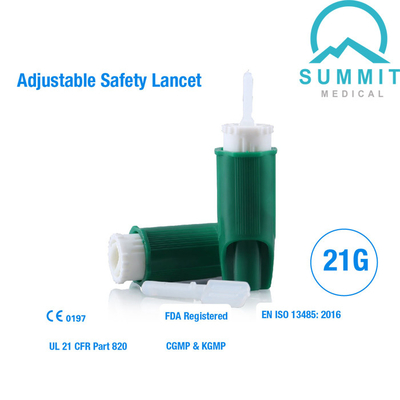 Bistouri réglable 23G de sécurité semblable à Roche Accu-Chek Sûr-T-pro plus le bistouri