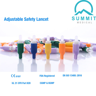 Bistouri réglable 23G de sécurité semblable à Roche Accu-Chek Sûr-T-pro plus le bistouri