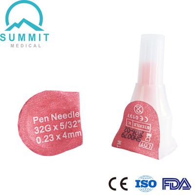 32G 4mm Pen Needles For Insulin Pens 100 morceaux de couleur de pêche